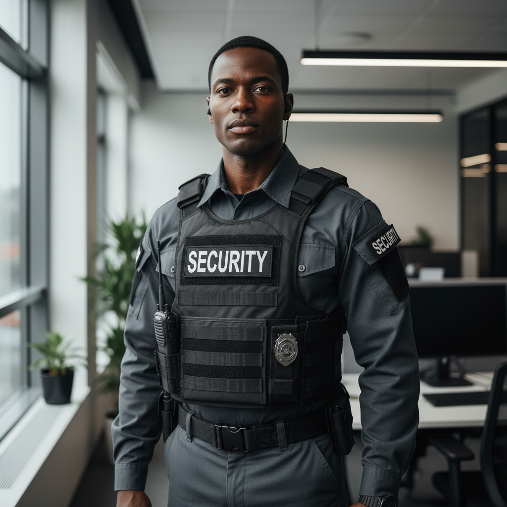 Agent de sécurité privée africain professionnel certifié Ello Entretien Abidjan