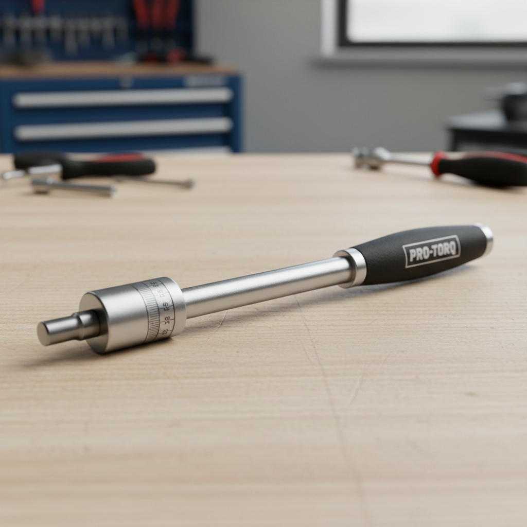 Precision torque wrench calibration on PTO drive shaft assembly with OEM specification manual open beside it