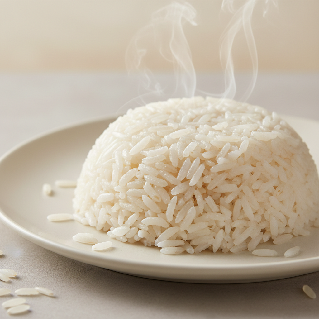 Thai jasmine rice grains close-up
