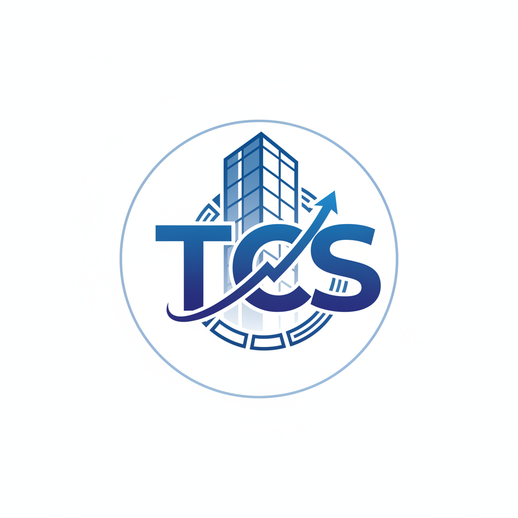 TCS modern office building with glass facade and corporate signage