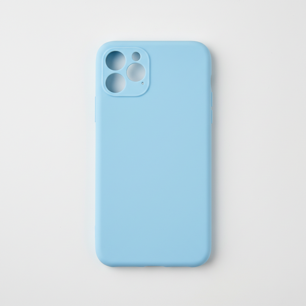Funda de silicona premium para iPhone en varios colores sobre fondo oscuro