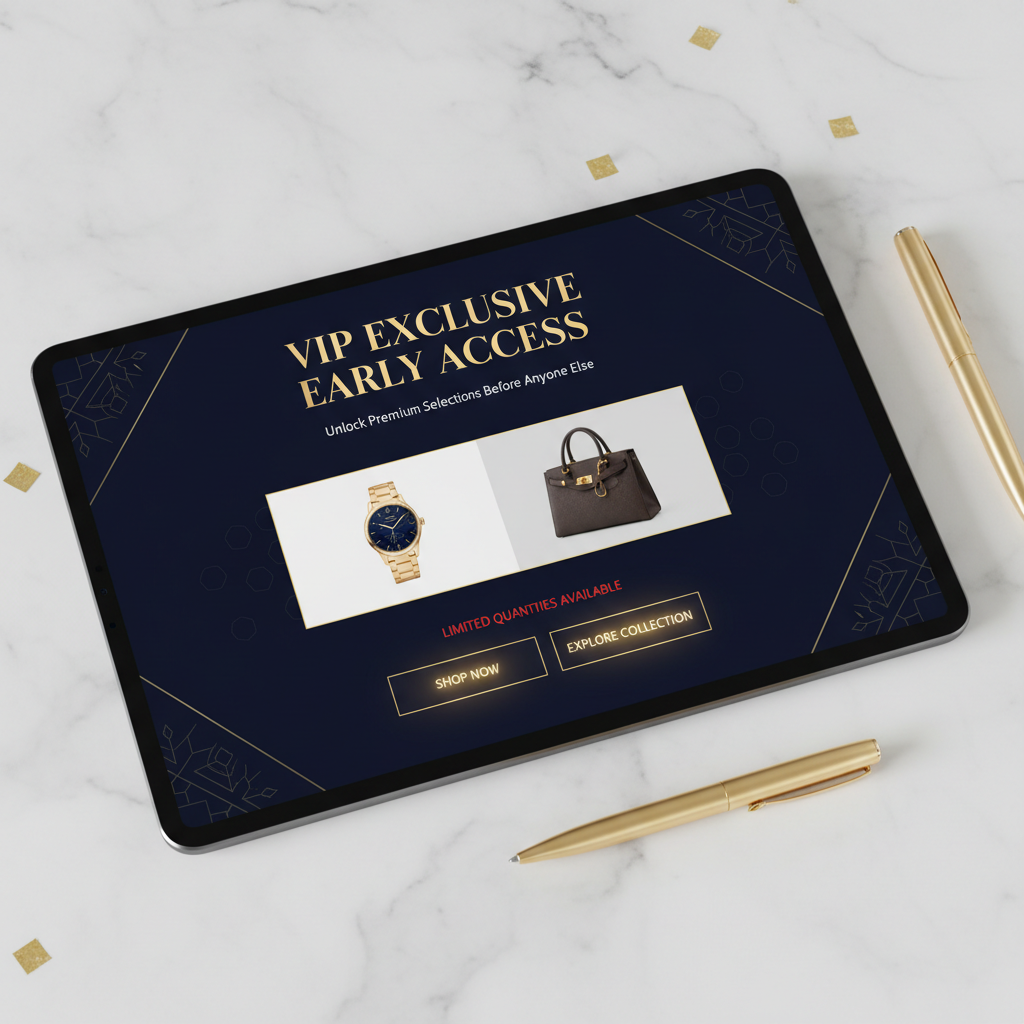 VIP email marketing design with exclusive early access messaging