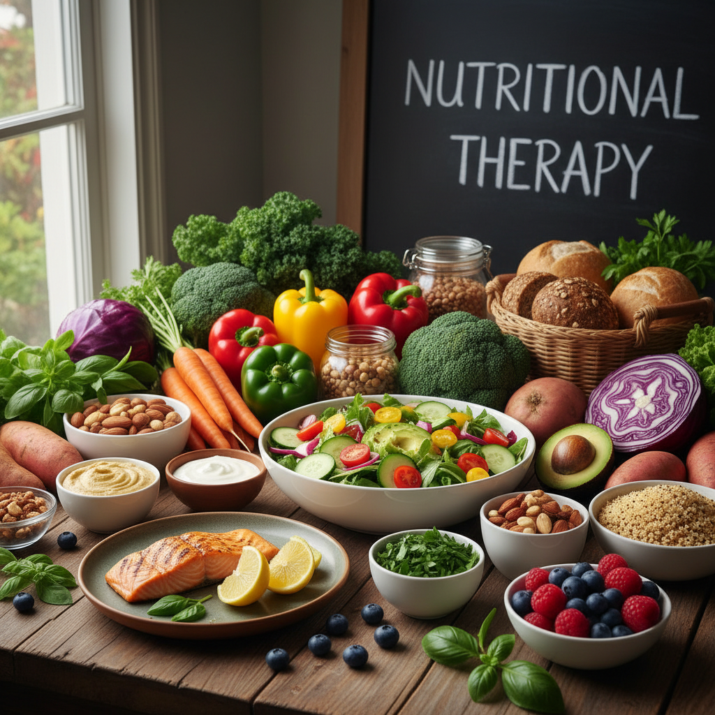 Frisches Gemüse und gesunde Lebensmittel für Ernährungstherapie