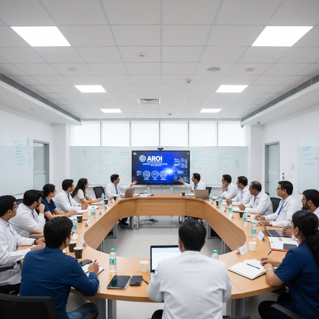 A professional workshop setting with engaged participants in a well-lit conference room