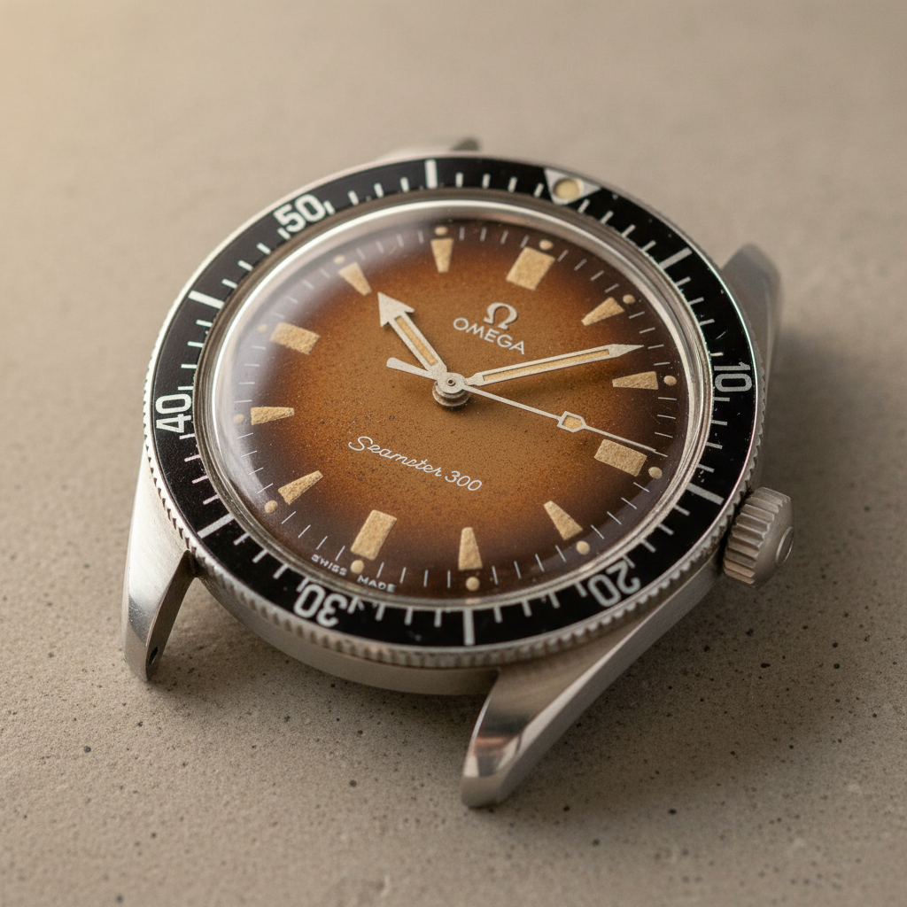 Omega Seamaster 300 CK2913 from 1959 with tropical brown dial and original patina