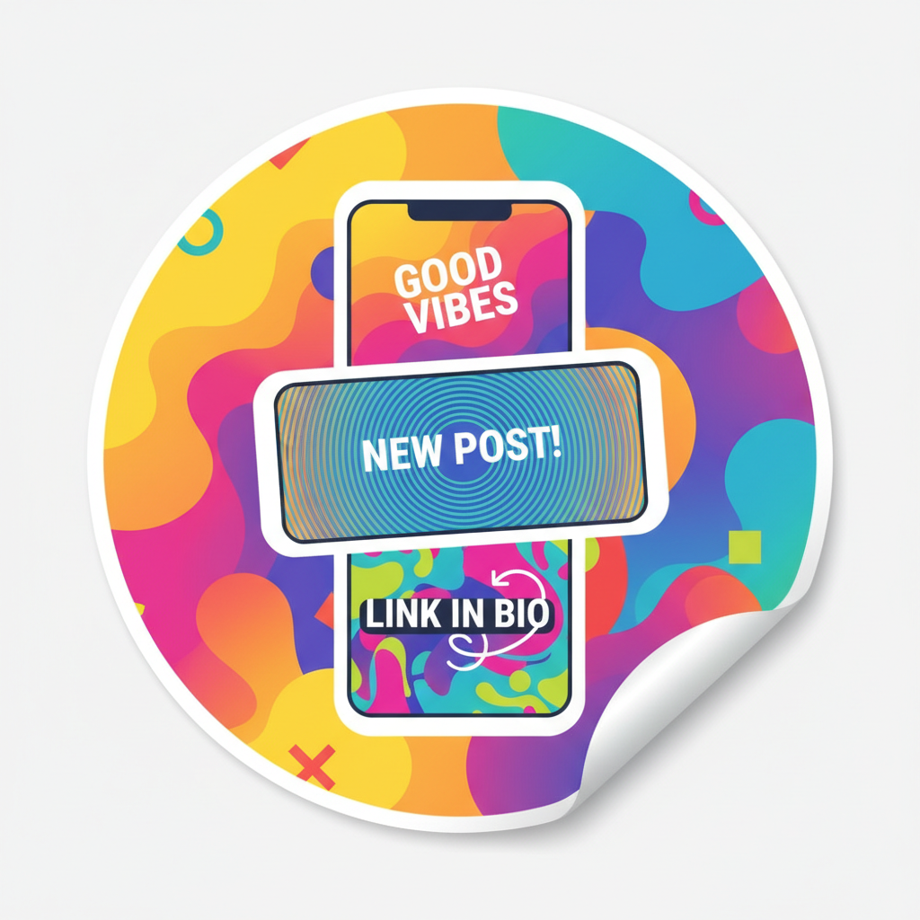 Vibrant social media post templates with colorful graphics on bright background