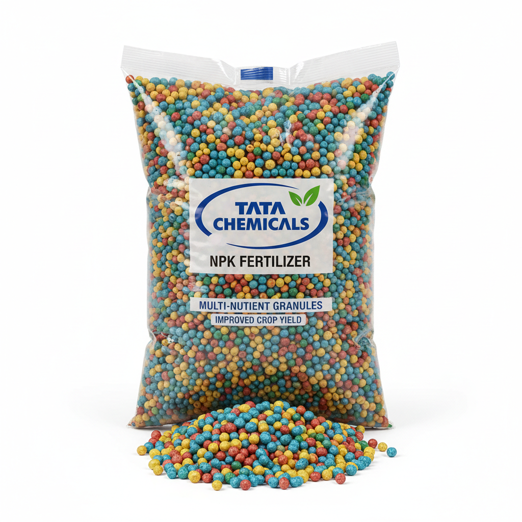 NPK fertilizer granules showing balanced nutrient composition for crops