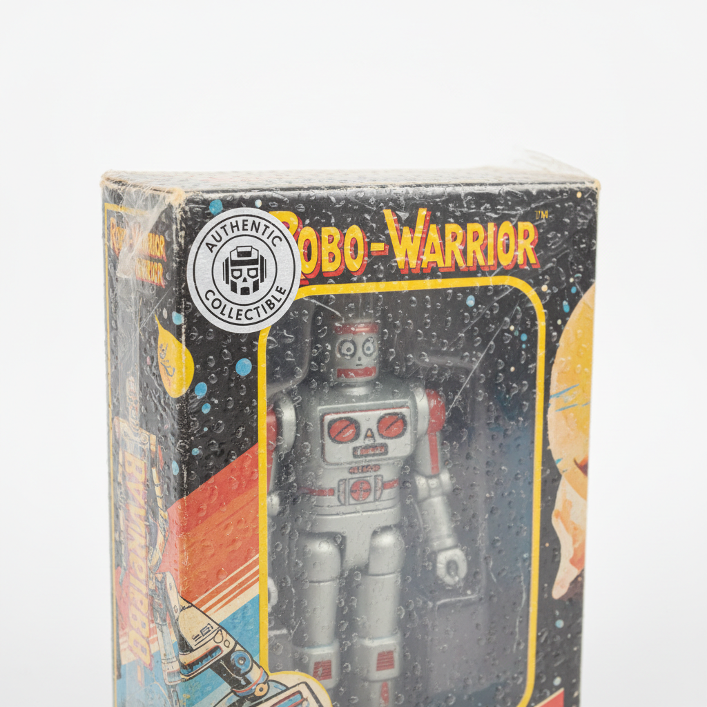 Factory sealed vintage toy in original shrink wrap packaging with authentication sticker visible