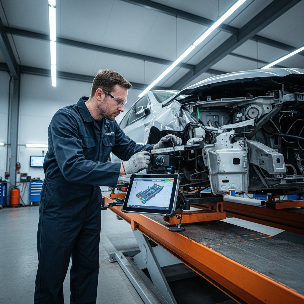Measuring system equipment used for collision repair structural assessment