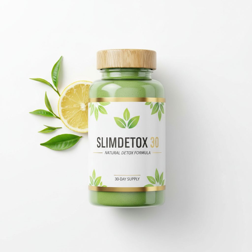 Suplemen herbal kesehatan jantung dan gula darah dalam botol kaca di latar alam hijau