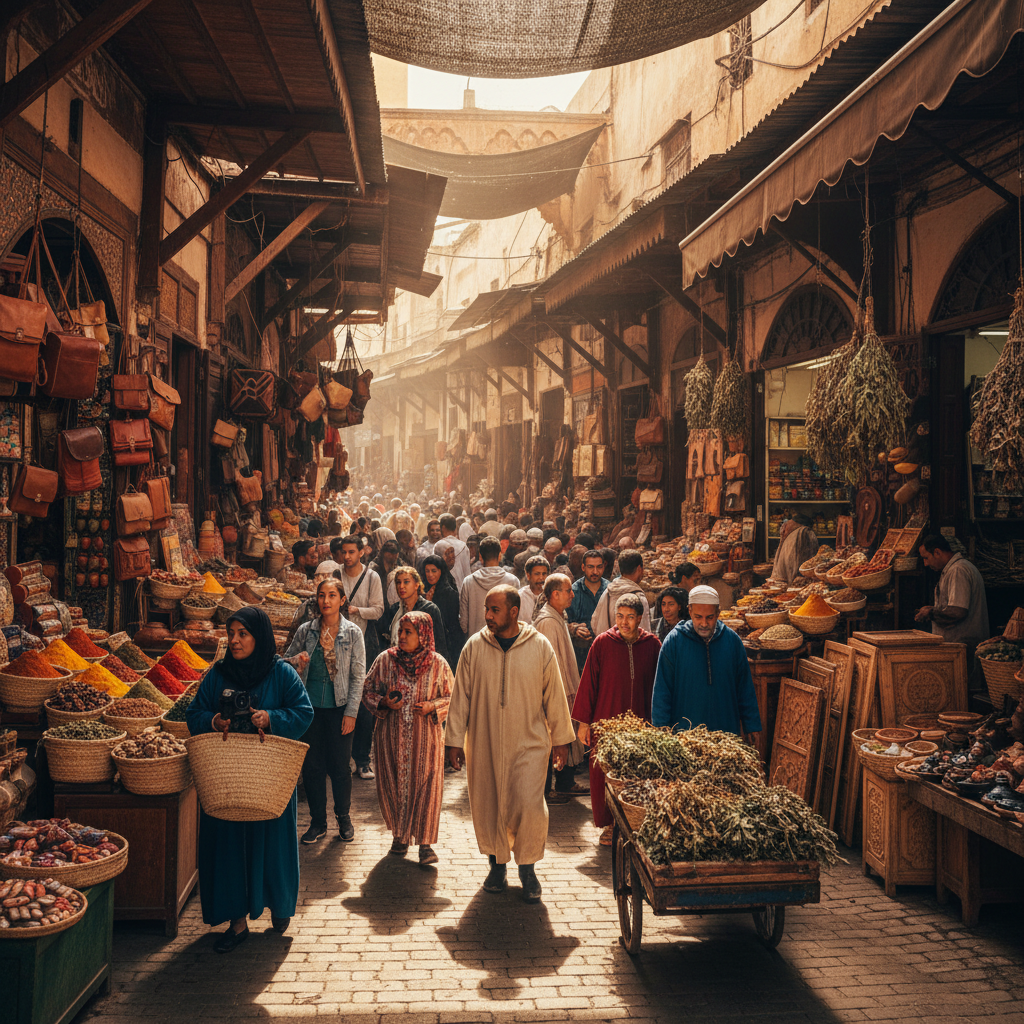 Nadia El-Fassi from Fès, Morocco, authentic local portrait, warm natural environment