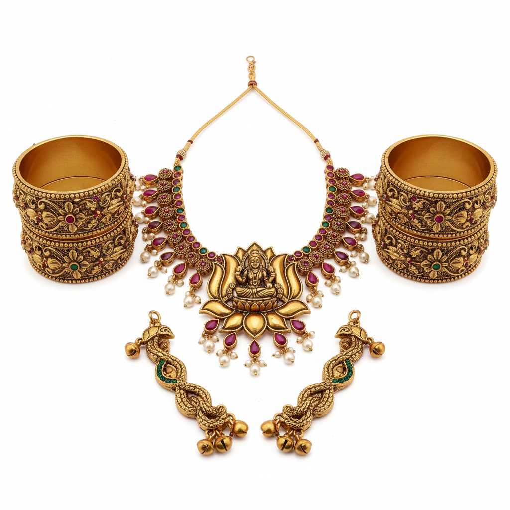 Premium divine jewellery combo pack complete spiritual collection set Karungali and accessories