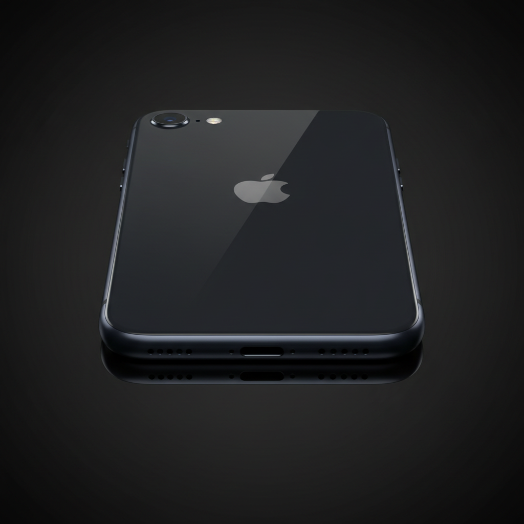 iPhone SE midnight black on dark background