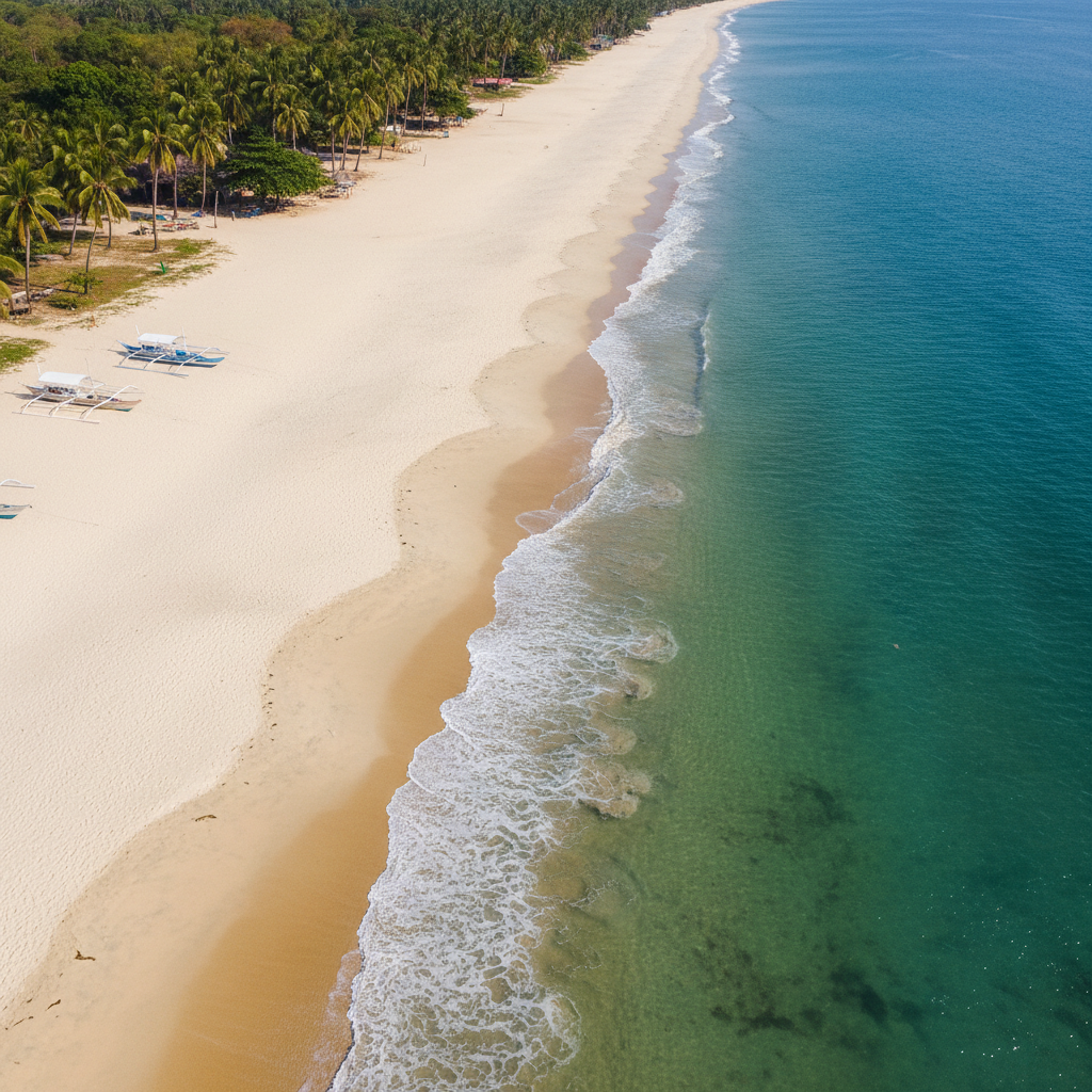 Aerial view of Tali Beach coastline