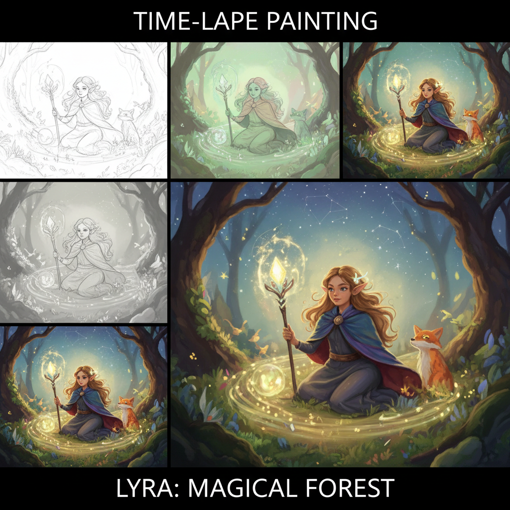 Thumbnail video time-lapse proses pembuatan Shadow Assassin character dari sketsa hingga final