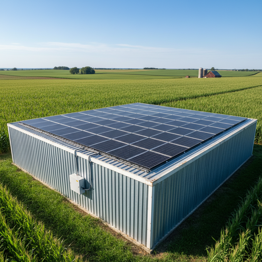 Solar-powered modular cold storage unit deployed at a rural market hub
