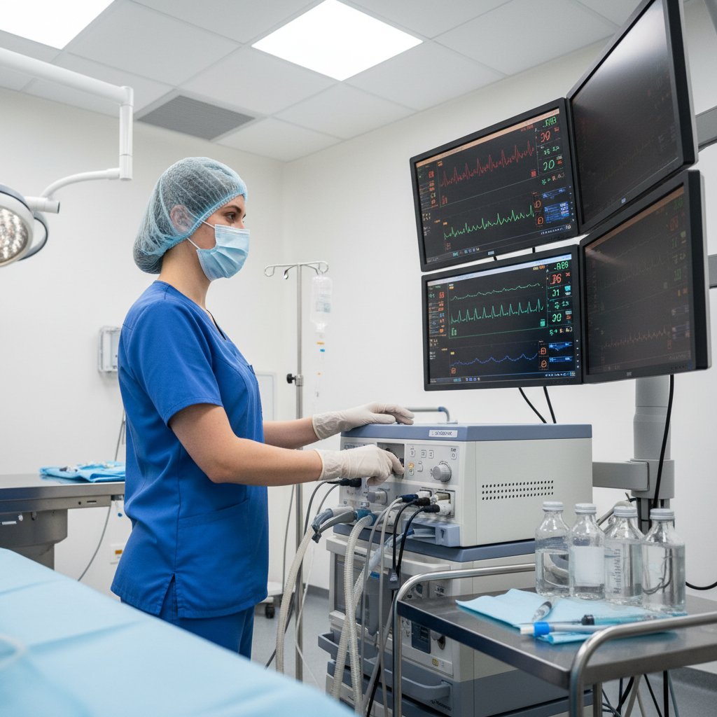 Dr. Rachel Kim, veterinary anesthesiologist at monitoring station