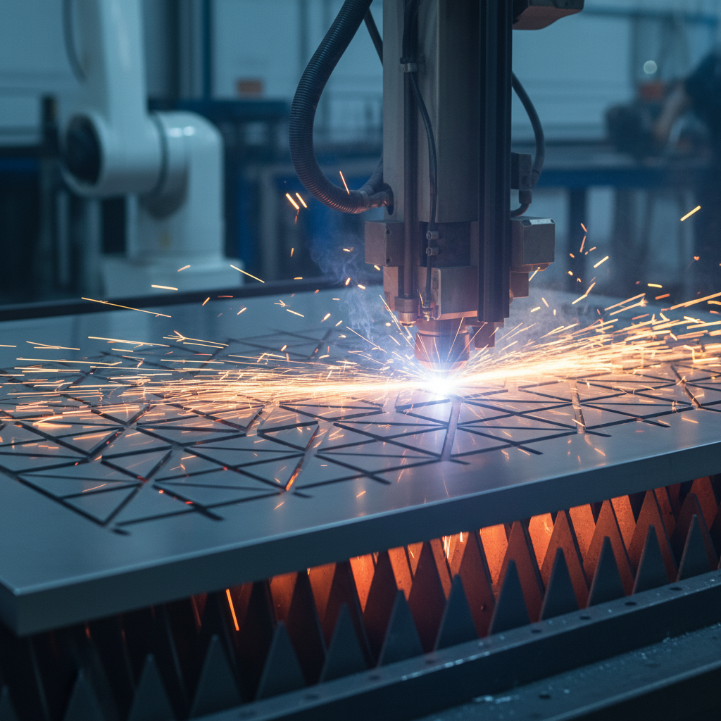 Cutting metal presisi tinggi dengan pola geometris