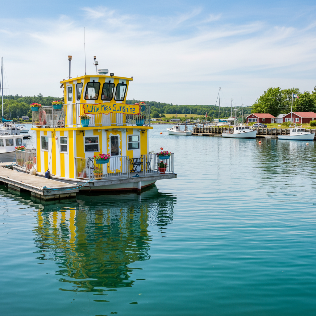 Nellie's Landing Marina — Little Miss Sunshine houseboat on Murray Harbour PEI