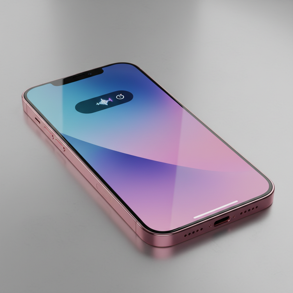 iPhone 15 pink color on dark matte surface