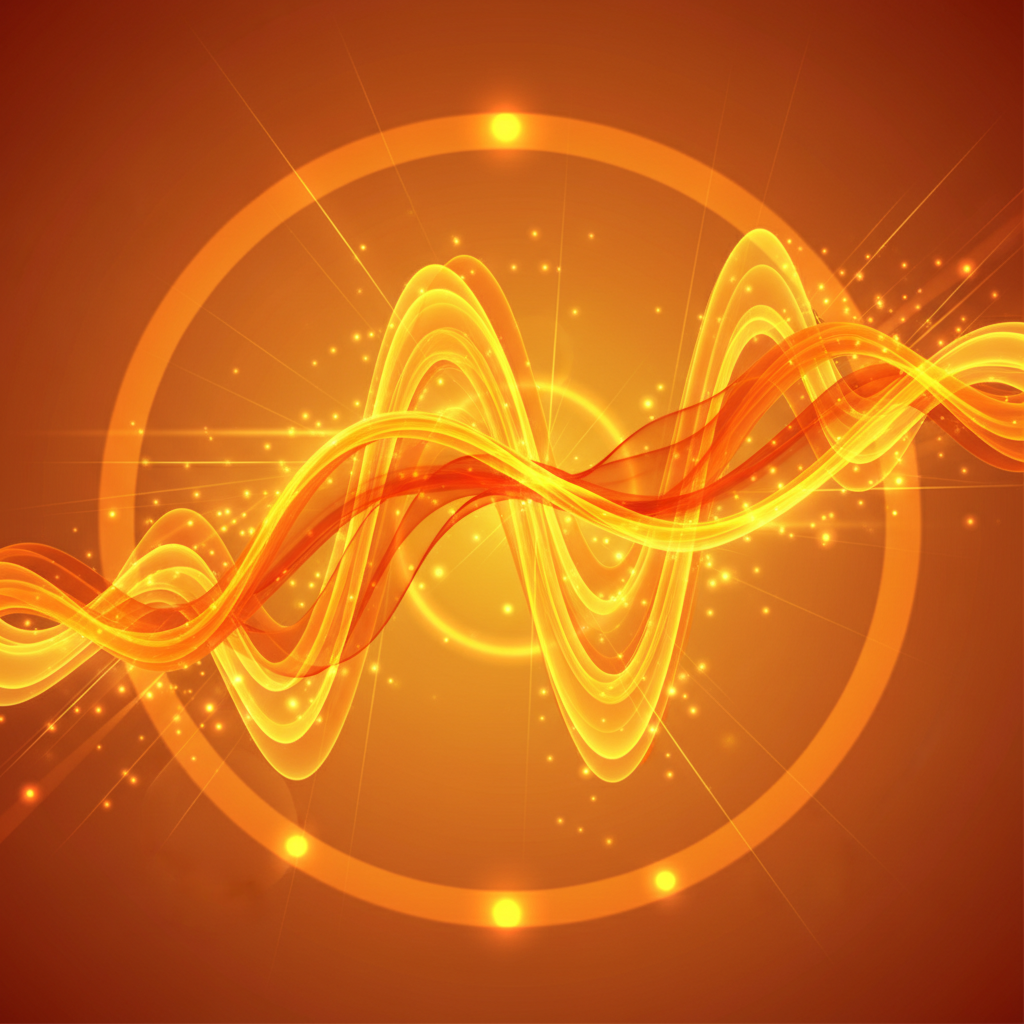 Orange and yellow energetic abstract art for Triple J radio