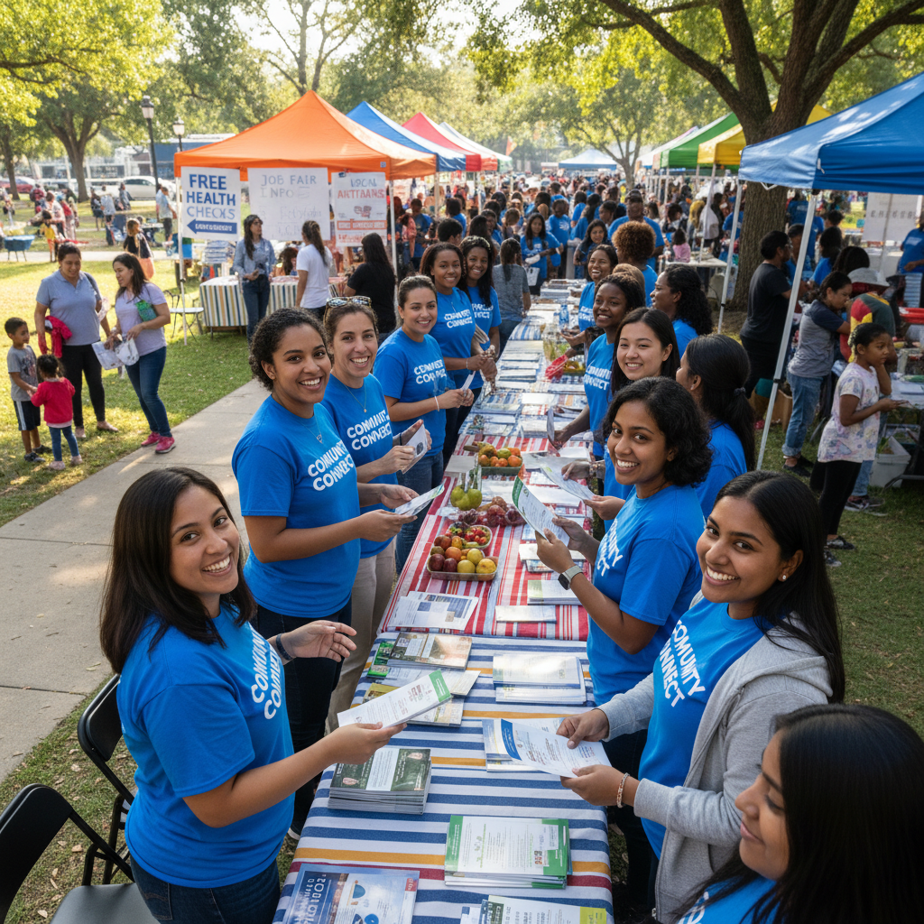 Volunteers coordinating a community outreach programme representing NGO institutional transformation