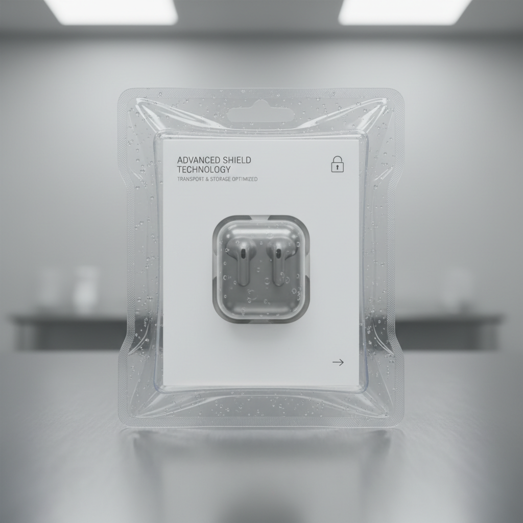 Budget wireless headphones in grey on white surface, product shot