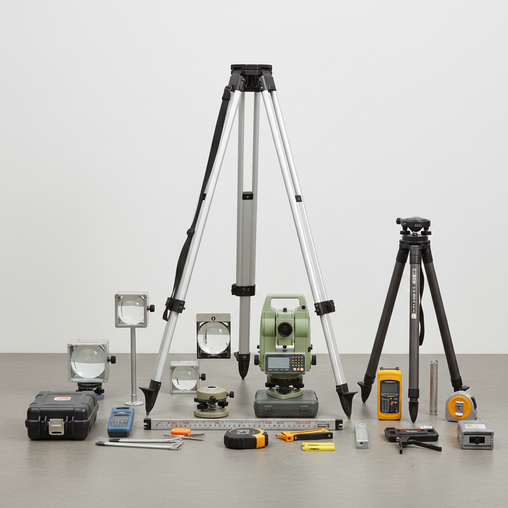 Professional surveying equipment on a construction site with precise measurements being taken for a luxury residential development
