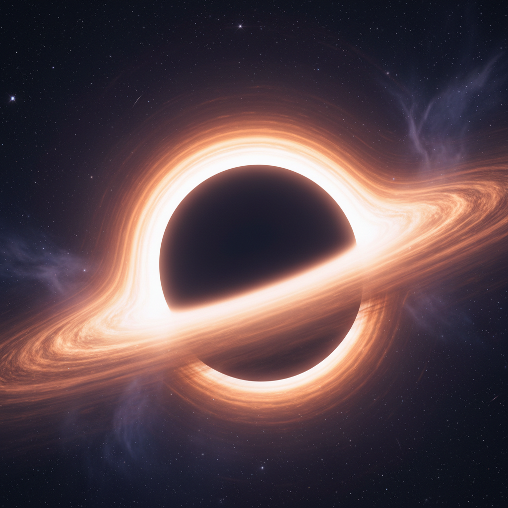 Artistic rendering of a black hole with glowing accretion disk