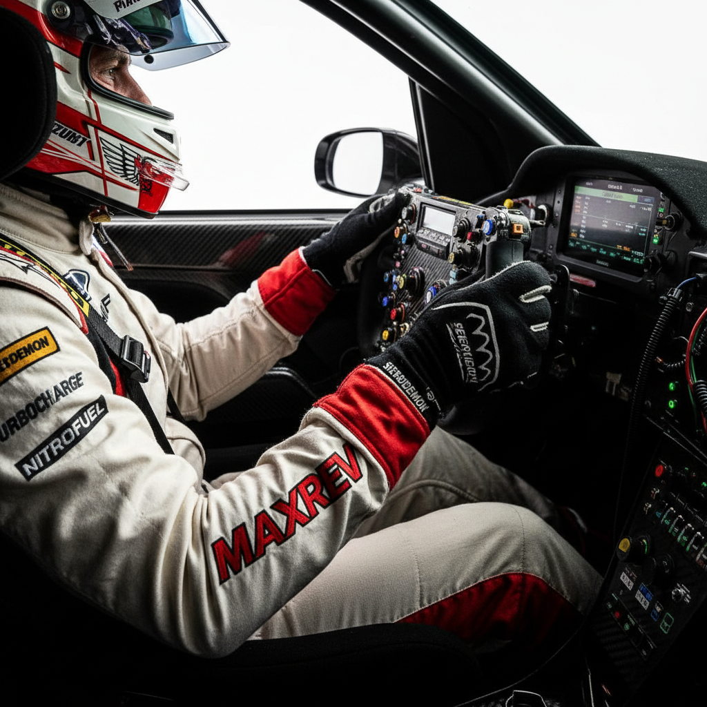 Professional static sim racing cockpit rig, steel frame, racing seat, steering wheel mount, dark studio background