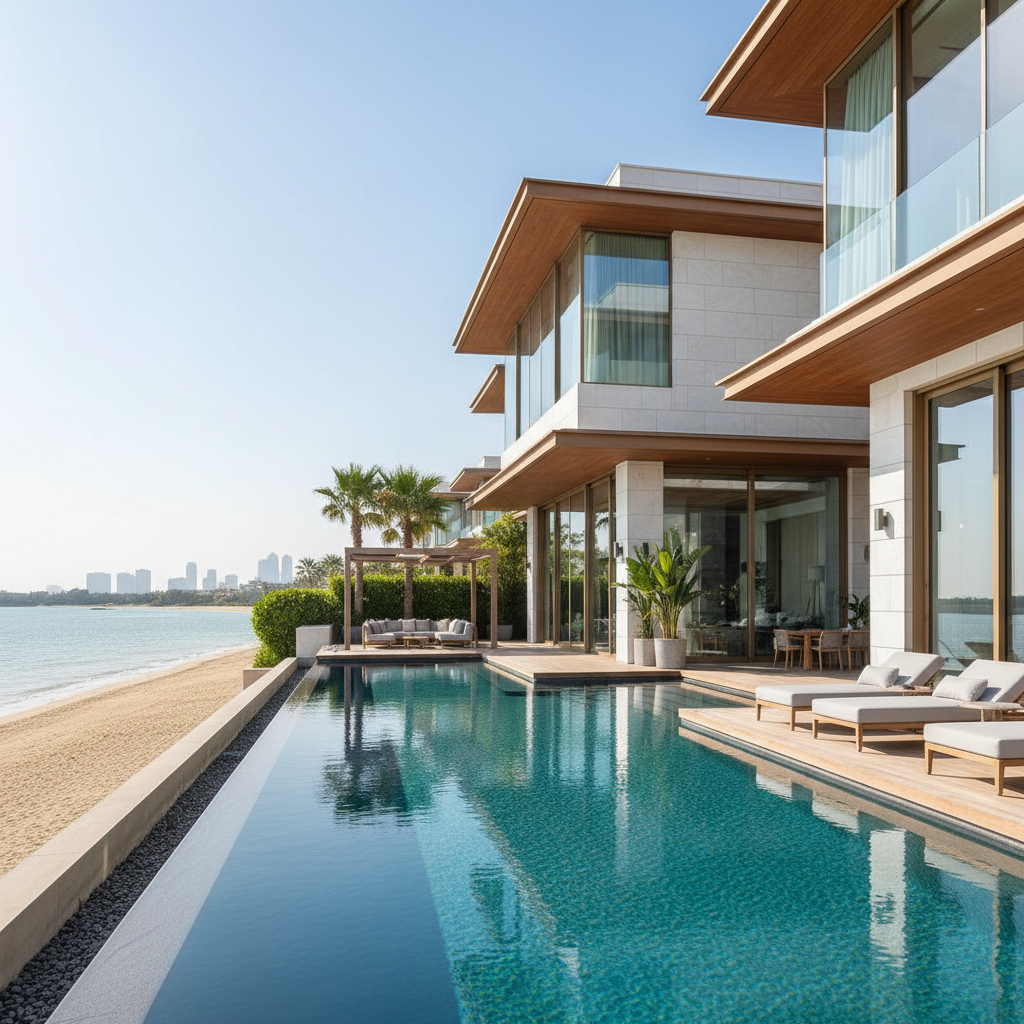 Luxury beachfront villas on Palm Jebel Ali with private beach and sea views