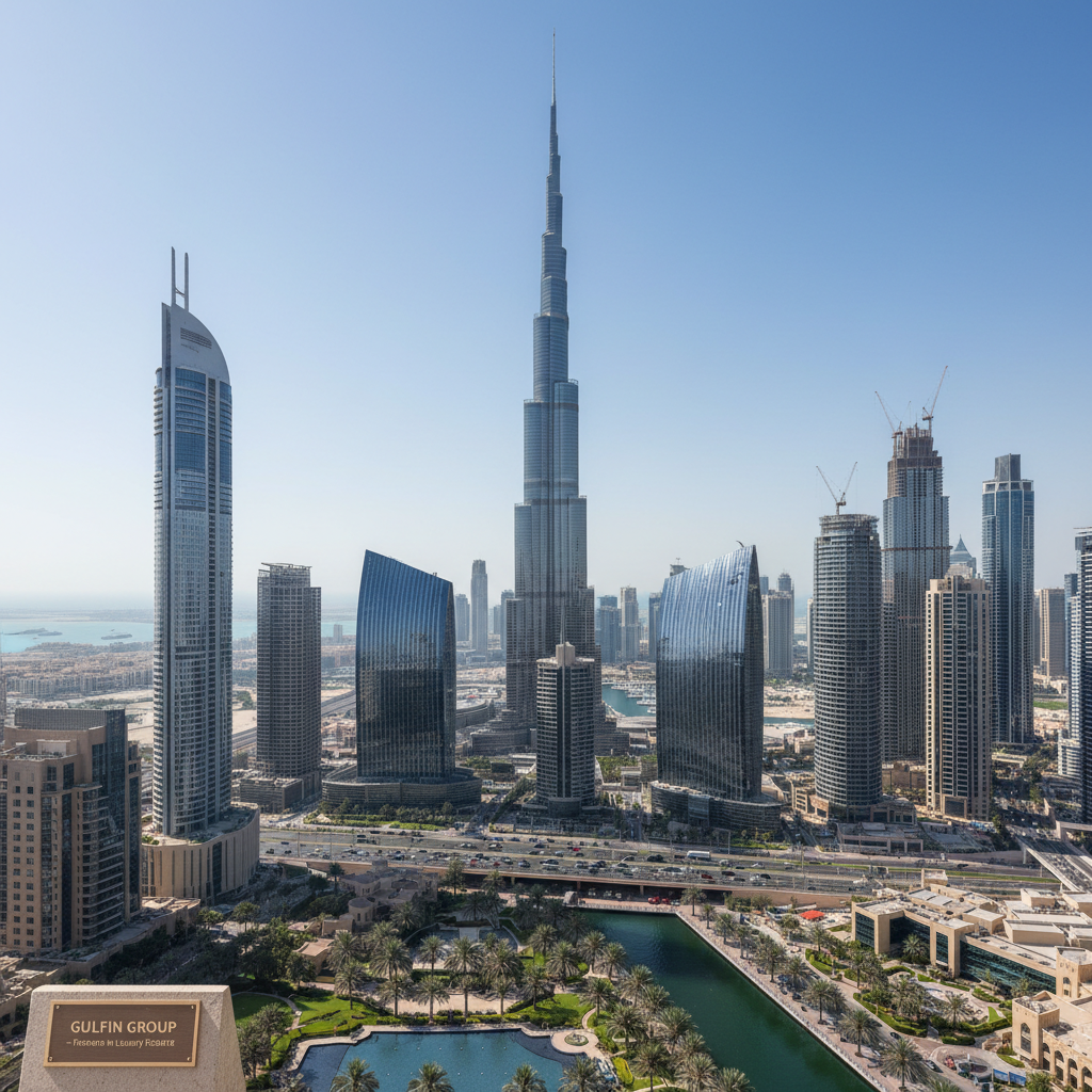 Dubai skyline with modern buildings and technology infrastructure