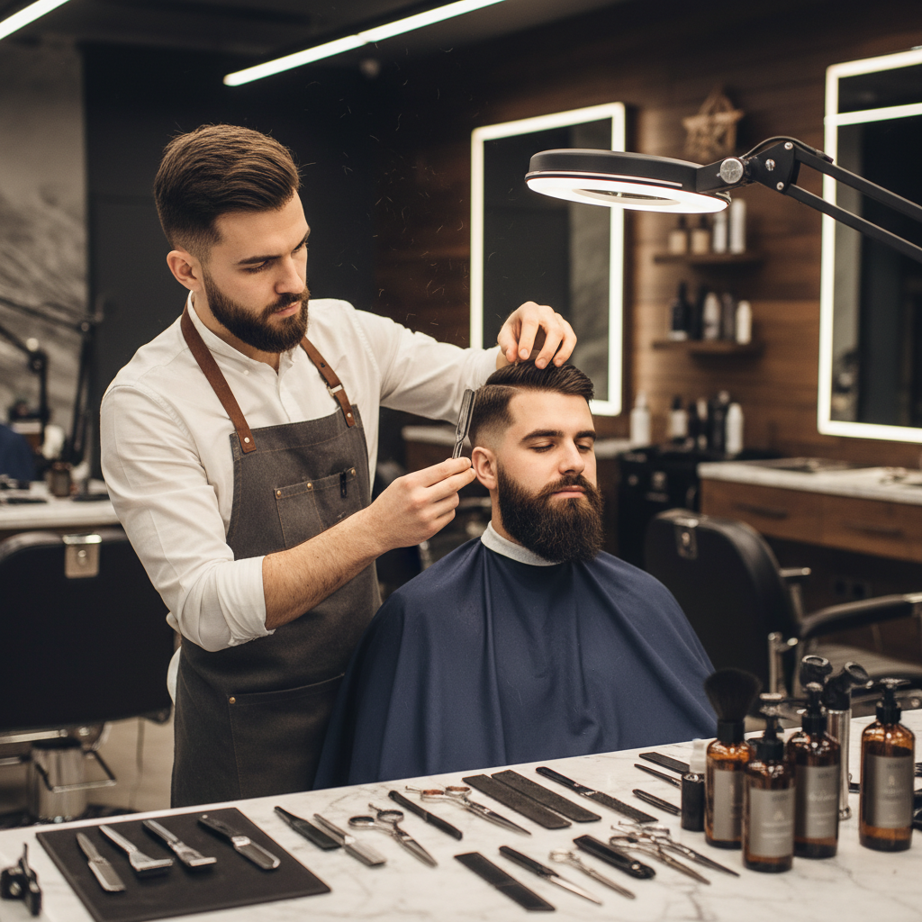 Tyrese Washington at Razor and Thread Charlotte barbershop