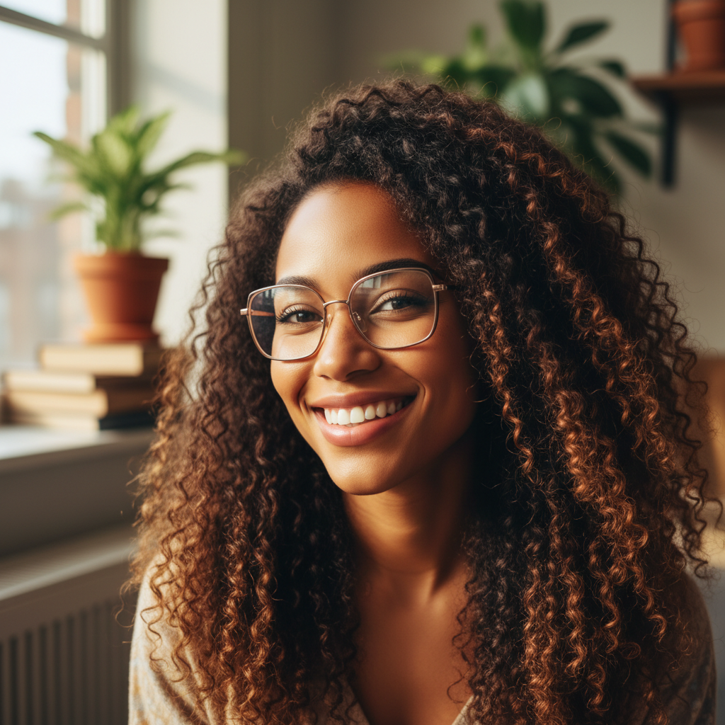 Femme africaine professionnelle avec sourire confiant