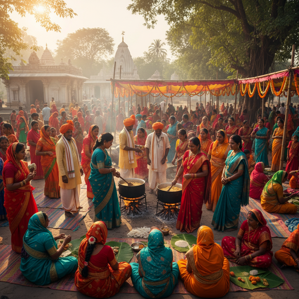 Diverse Indian community members gathered together representing the Gouda community