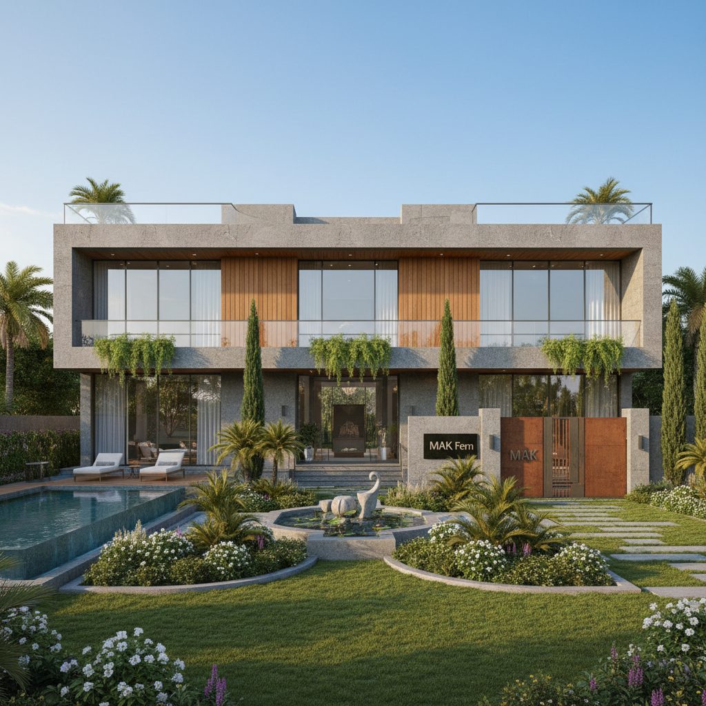 MAK Fern luxury villa with landscaped garden and modern facade in Tukkuguda Hyderabad