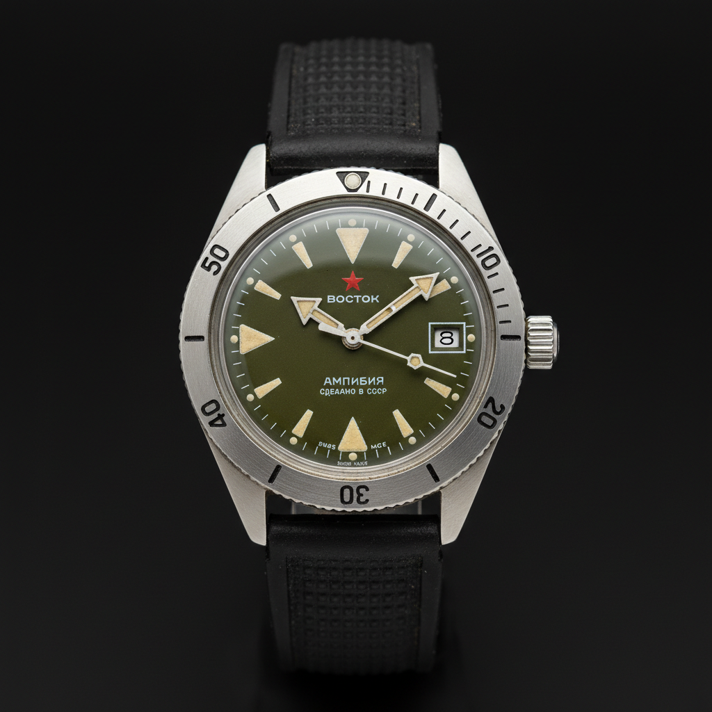Soviet era Vostok Amphibia military dive watch with original dial and provenance documentation
