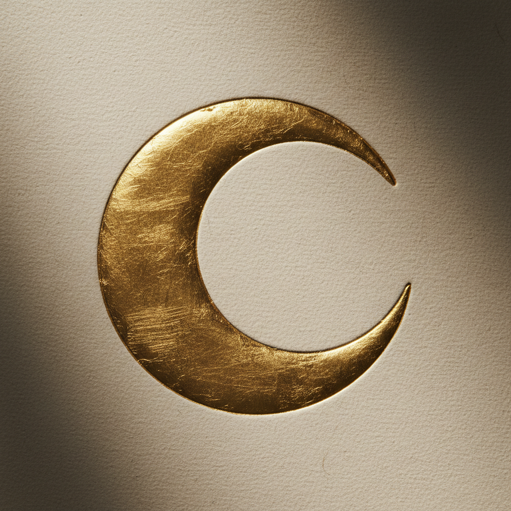 Crescent Nocturne — Midnight Indigo · Gold Leaf Eid greeting card
