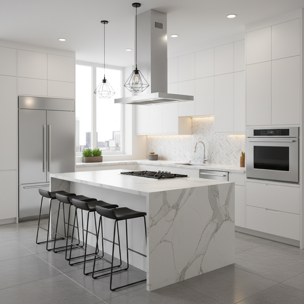 AI generated design concept showing modern kitchen layout