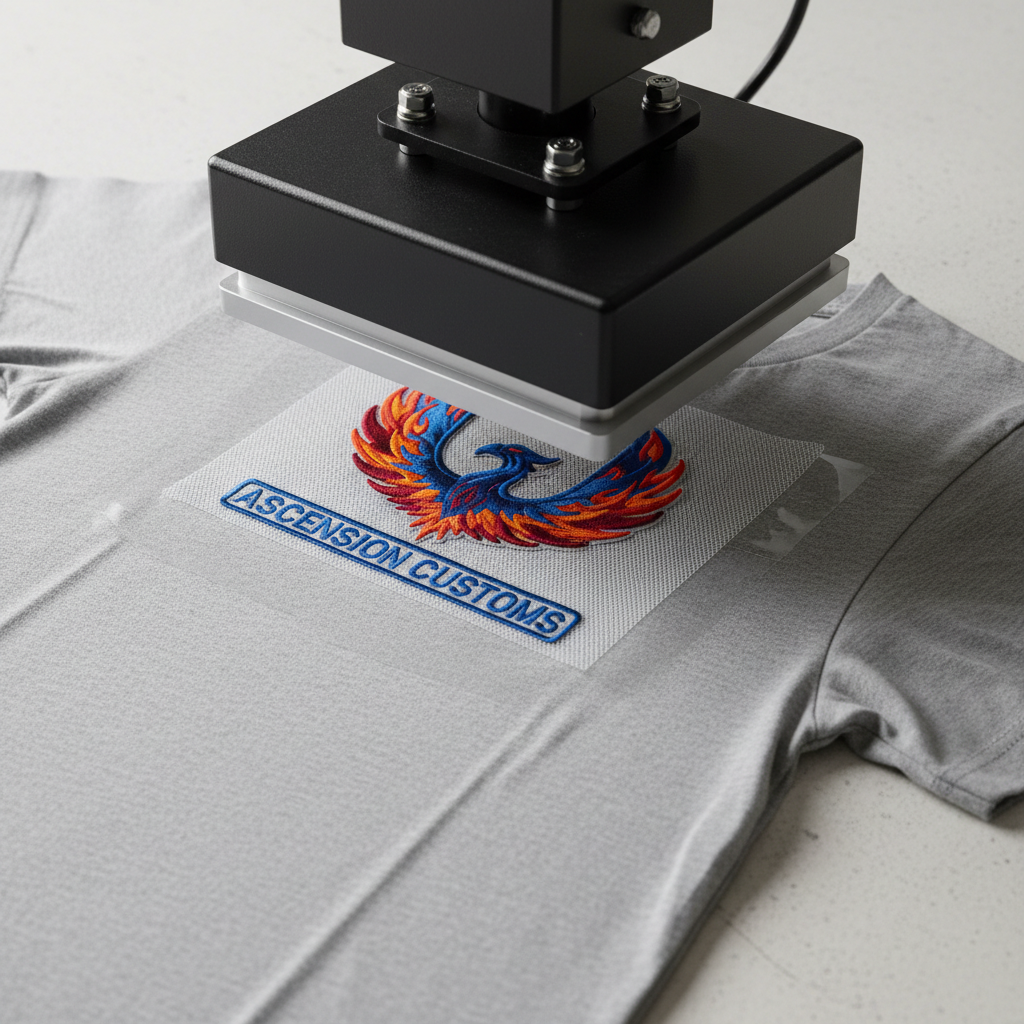 Custom apparel decoration process on a garment