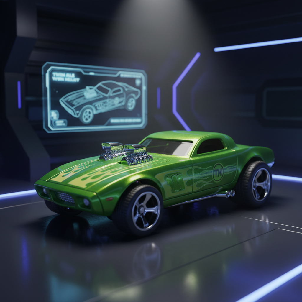 Green Twin Mill Treasure Hunt hot rod car in virtual garage
