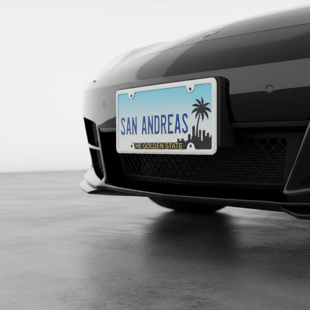 San Andreas personalized license plate