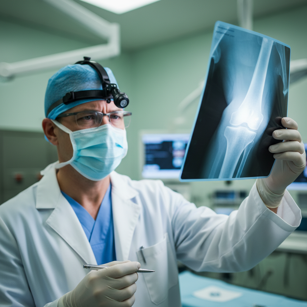 Dr. Anil Menon, orthopedic surgeon at WebuildproClinic Bangalore, reviewing X-ray