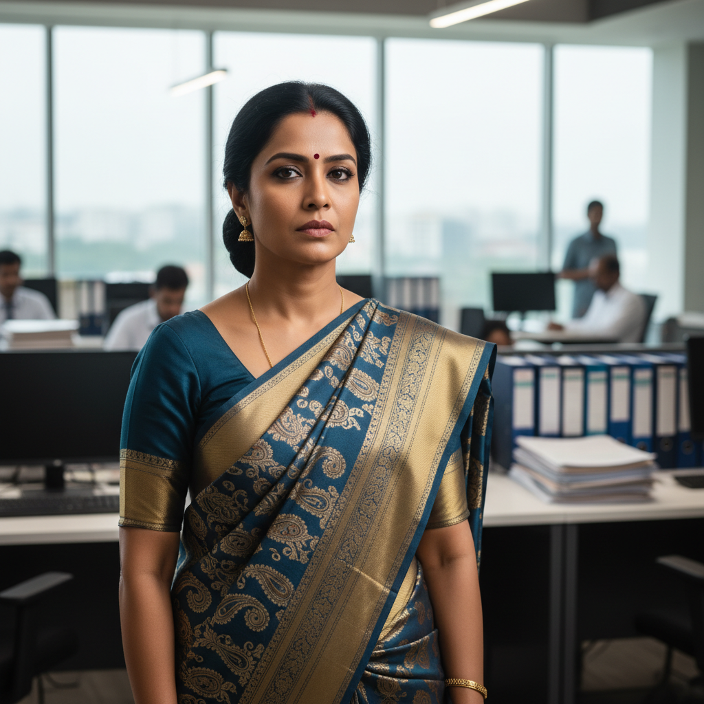 South Indian woman in professional attire with elegant look