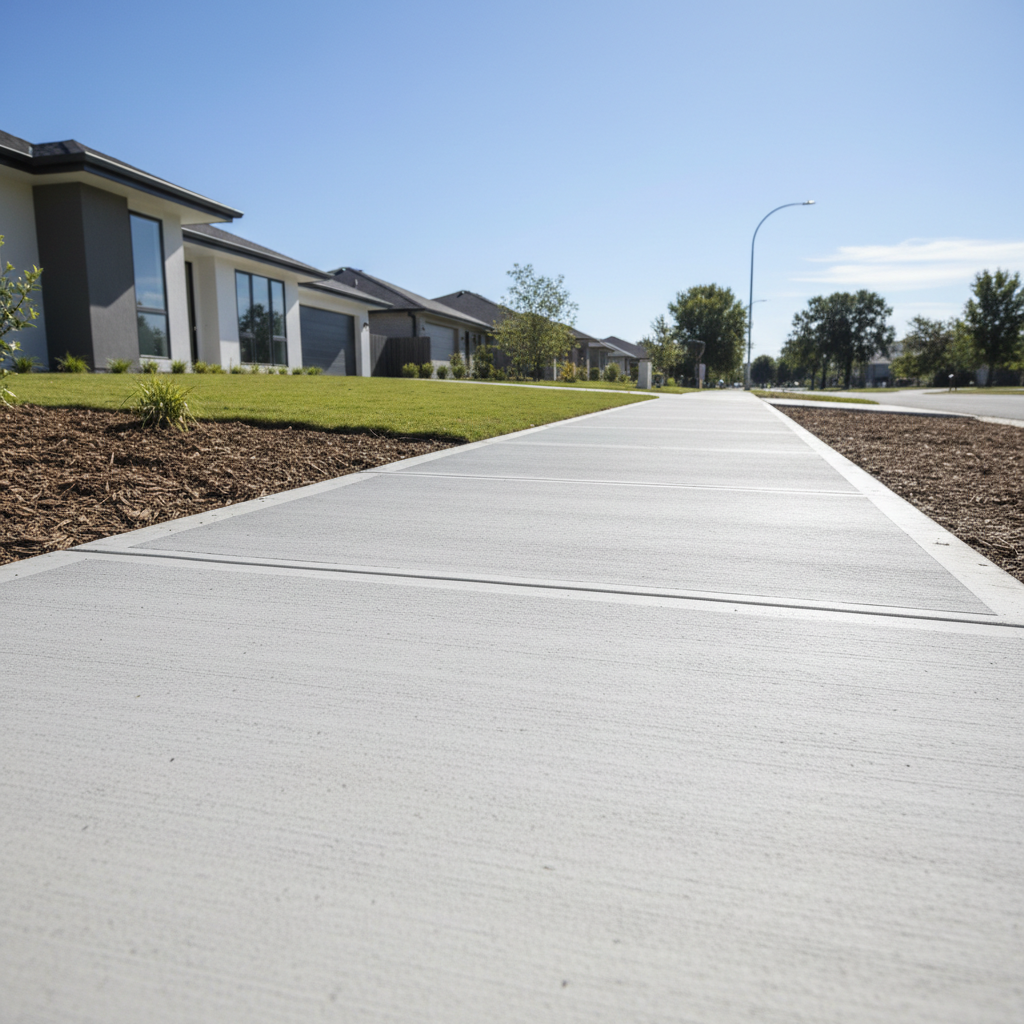 Freshly resurfaced concrete patio showing smooth new surface over old worn concrete