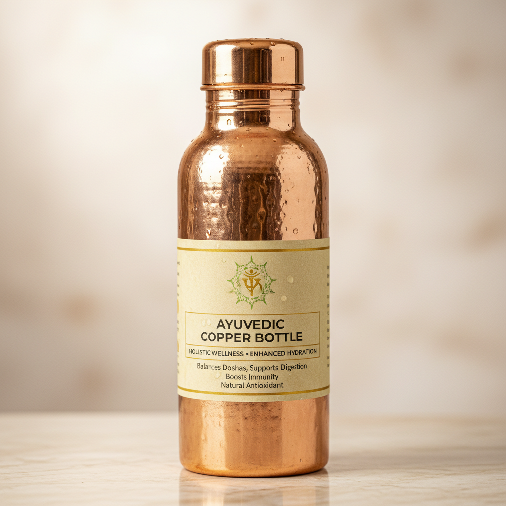 Copper lined stainless steel bottle 1 liter ayurvedic grade