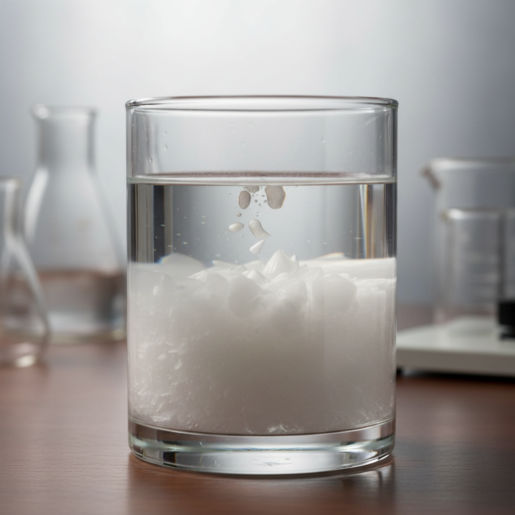 Crystal clear paraffin oil in pharmaceutical grade container, mineral oil product