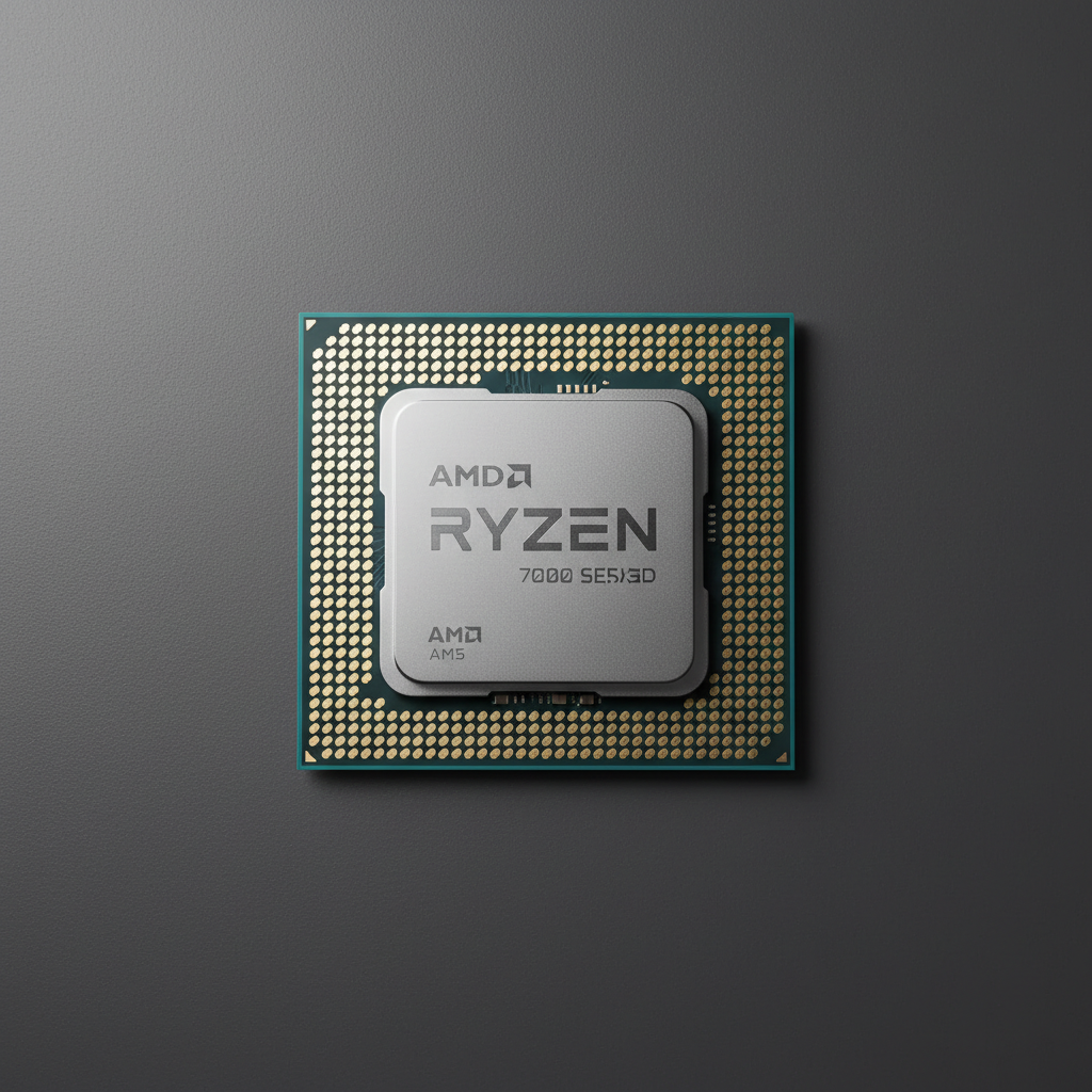 AMD Ryzen 7 processor on dark background, gold contacts visible