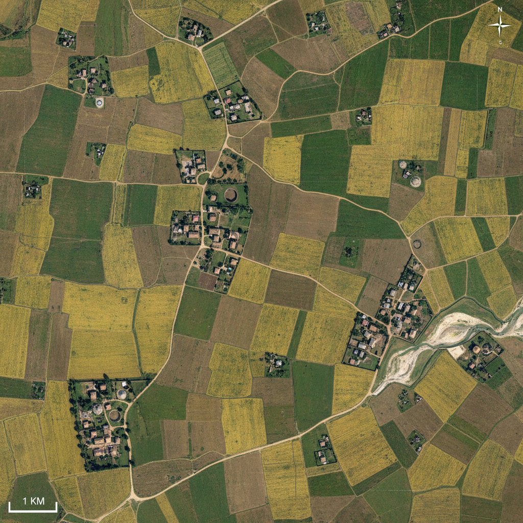 Aerial orthomosaic map of agricultural land in northern Nigeria