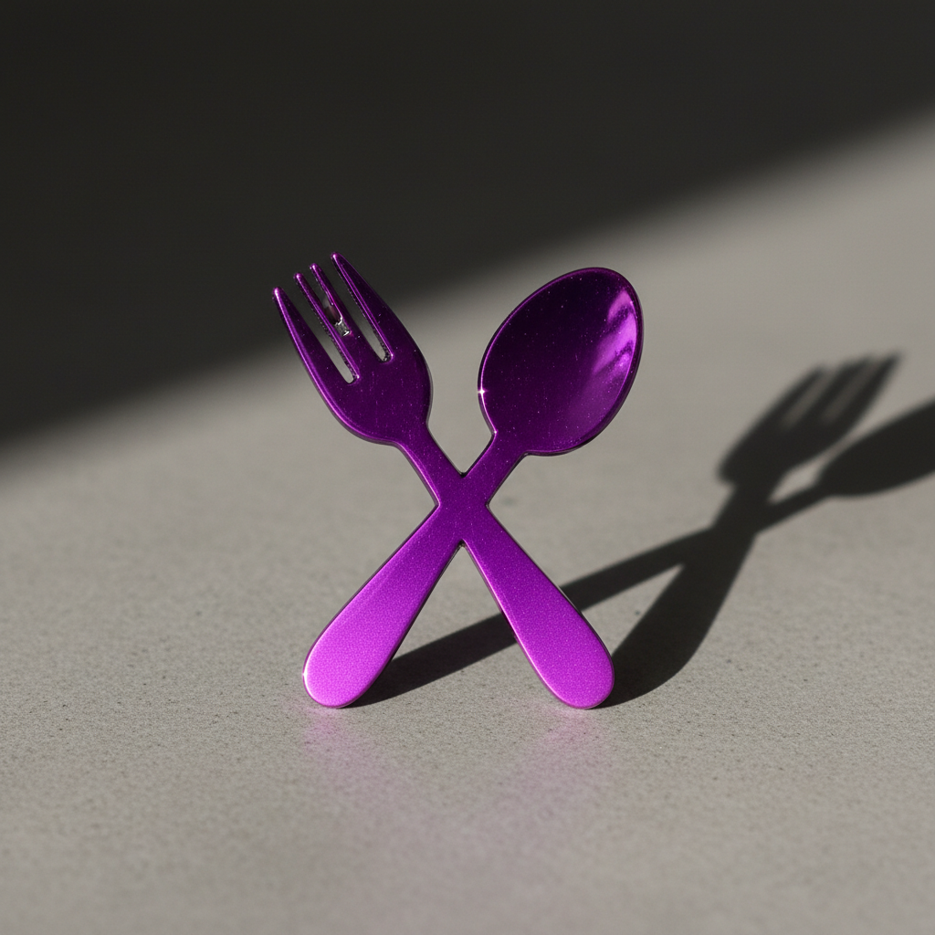 Electric violet gradient food photography pin with high contrast type treatment